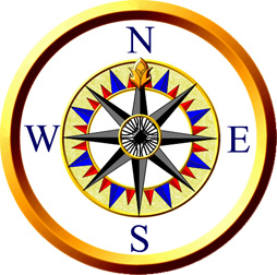East West North South Direction Logo